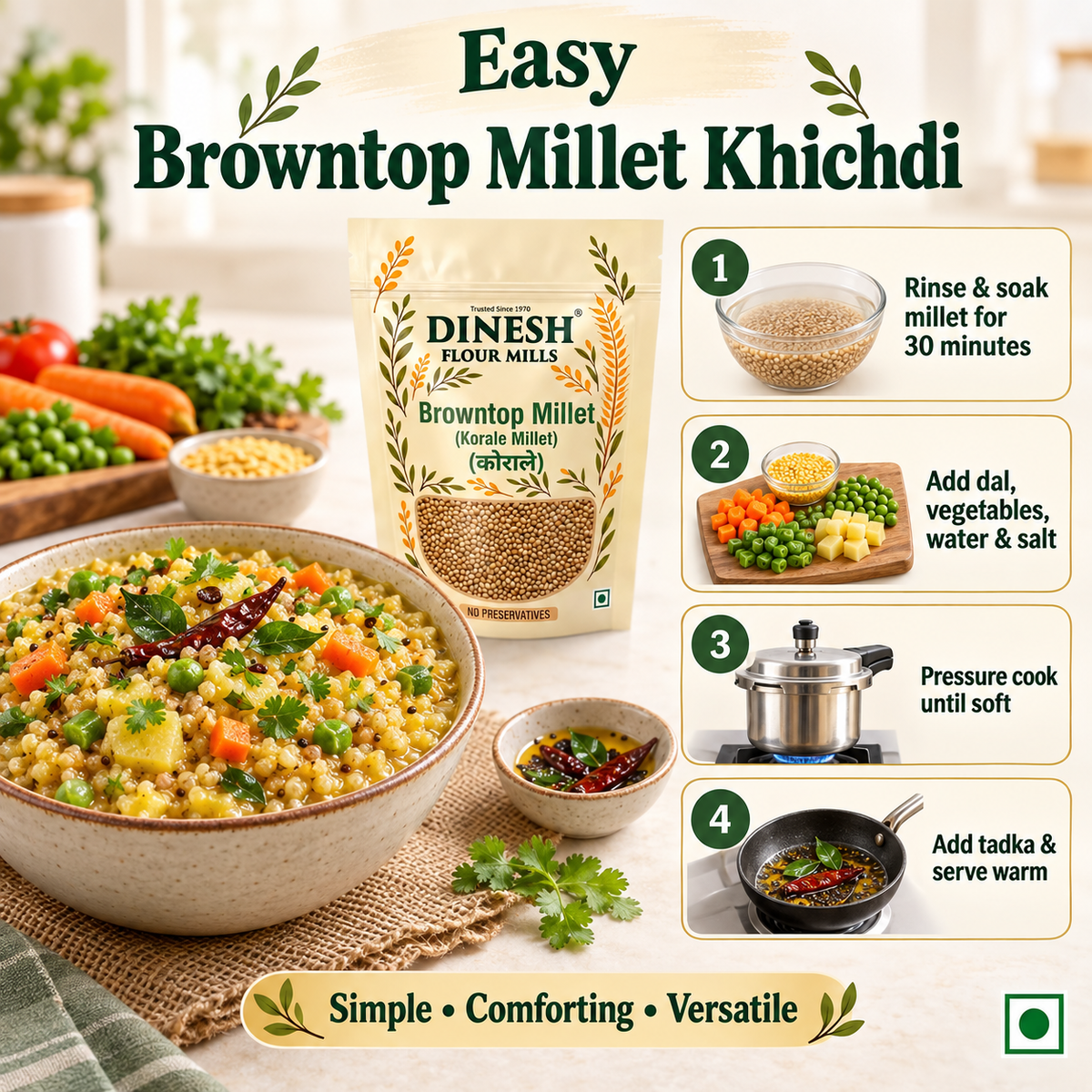 Browntop Millet (Korale Millet) | Raw Whole Grain | No Preservatives