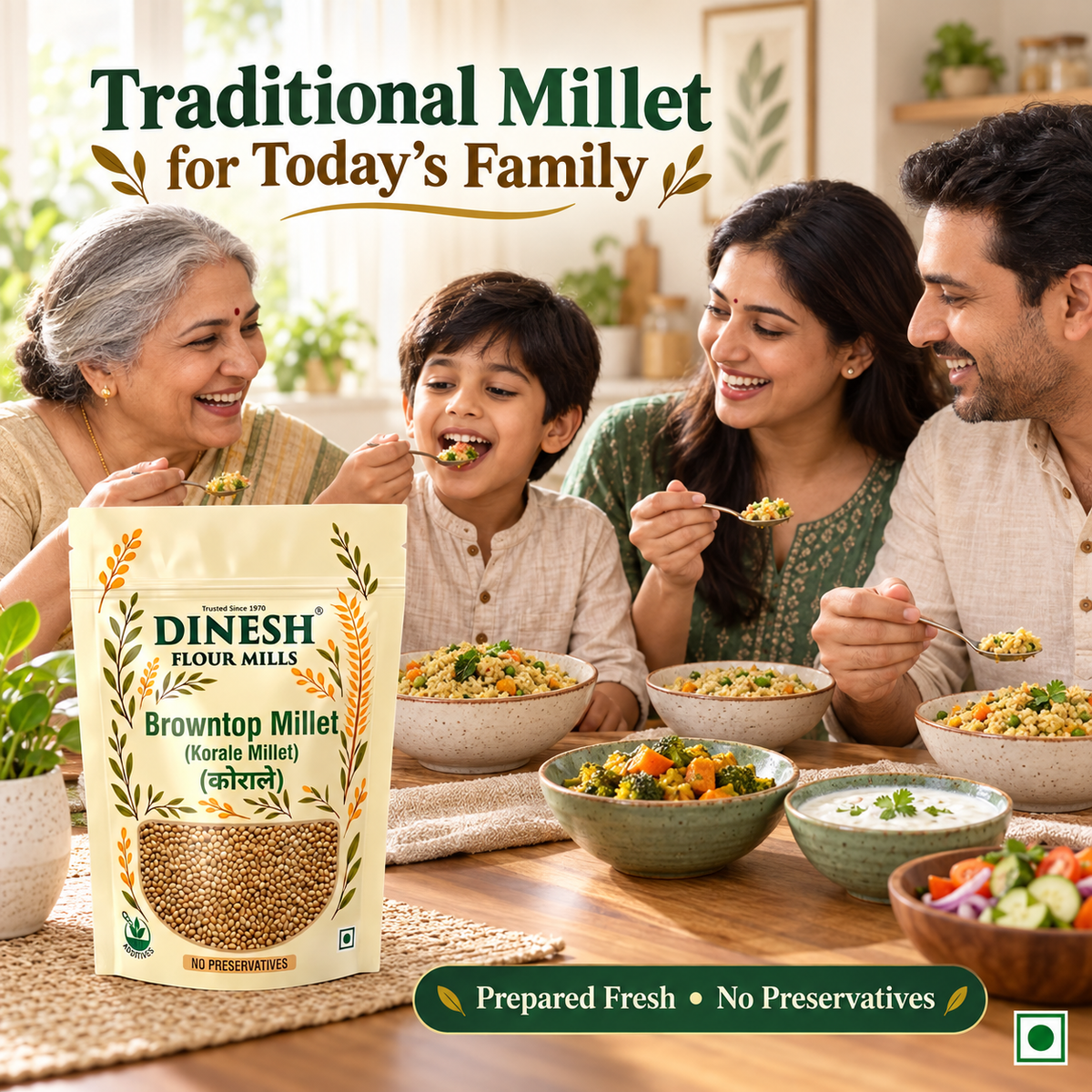Browntop Millet (Korale Millet) | Raw Whole Grain | No Preservatives