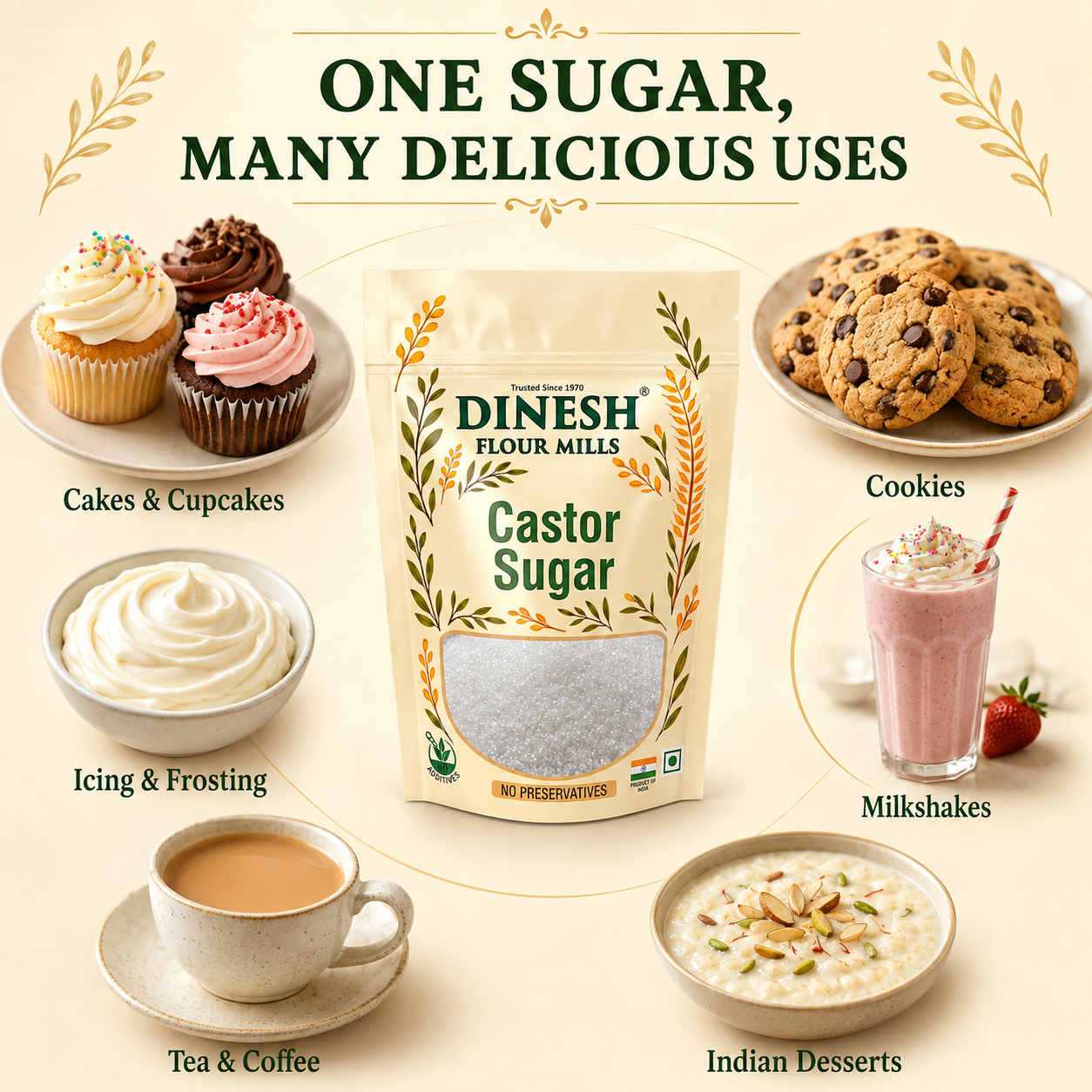Castor Sugar (Caster Sugar) | Fine Sugar for Baking & Desserts