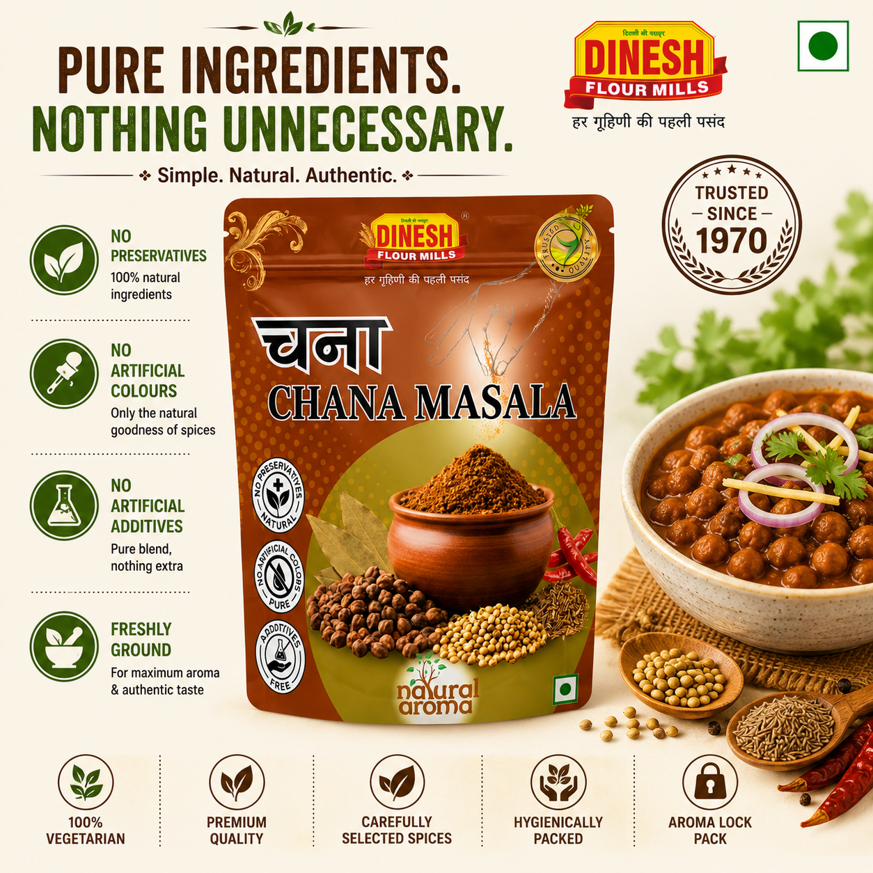 Chana Masala | Freshly Ground Indian Spice Blend | No Preservatives
