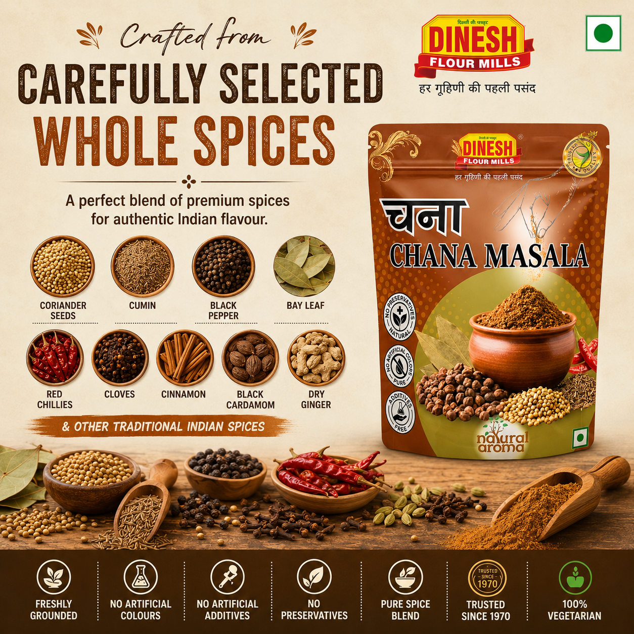 Chana Masala | Freshly Ground Indian Spice Blend | No Preservatives