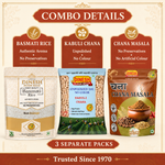 Chole Chawal Cooking Combo 1.6kg | Basmati Rice, Kabuli Chana & Chana Masala