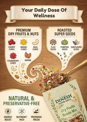 Dry Fruits & Seeds Mix with Roasted Flax, Pumpkin & Sunflower Seeds | No Preservatives