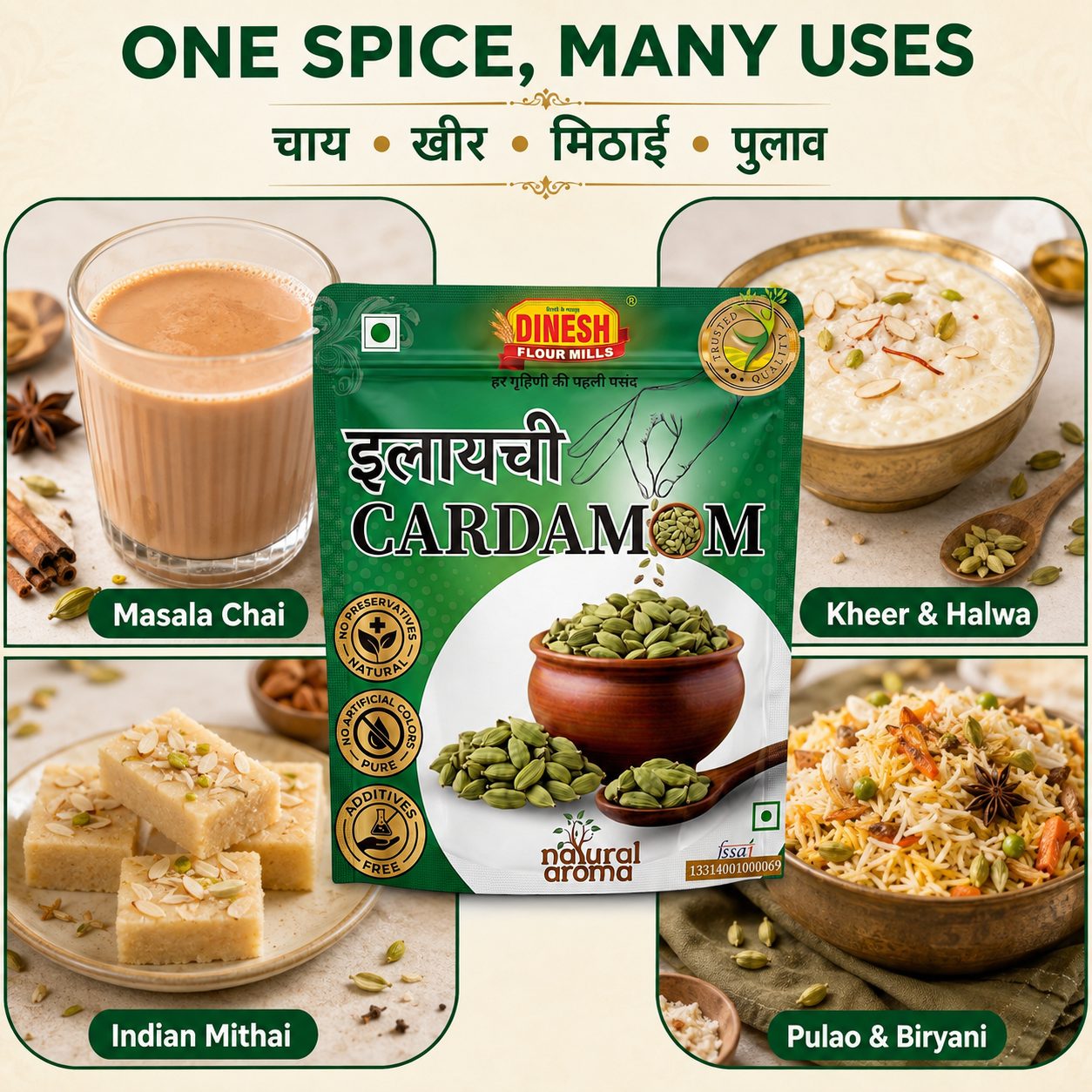 Elaichi (Green Cardamom / Hari Elaichi) Whole Pods