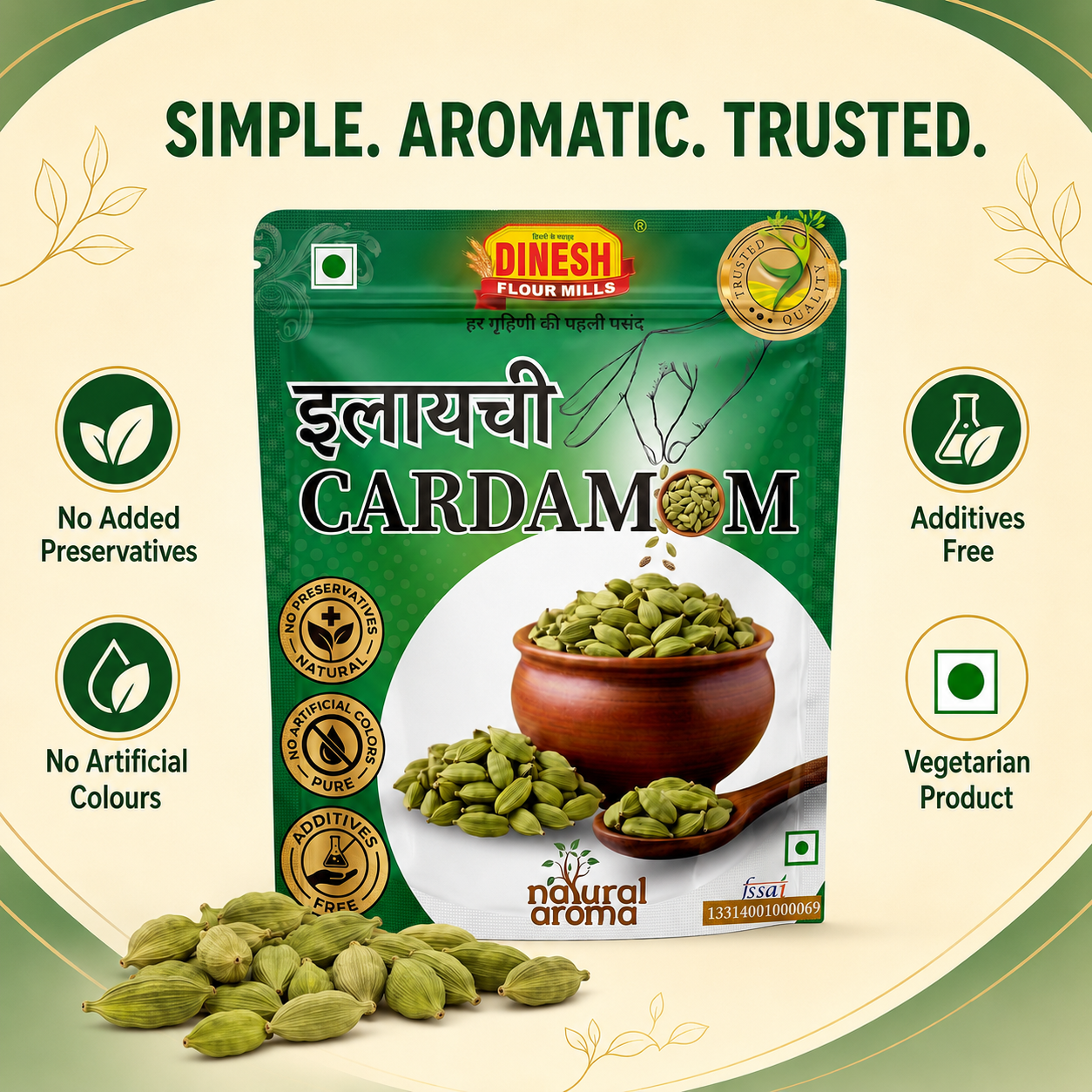 Elaichi (Green Cardamom / Hari Elaichi) Whole Pods