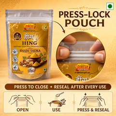 Hing Powder | Strong Compounded Asafoetida | No Preservatives | Press-Lock Pouch