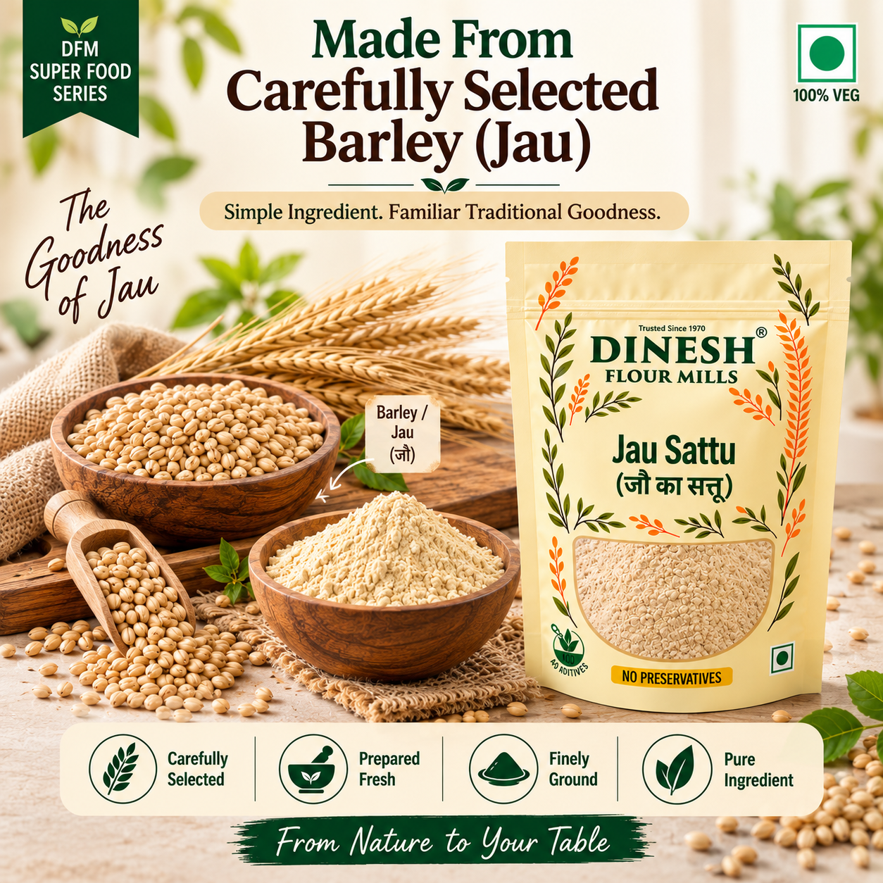Jau Sattu (जौ का सत्तू) | Barley Sattu Powder | Freshly Prepared | No Preservatives |