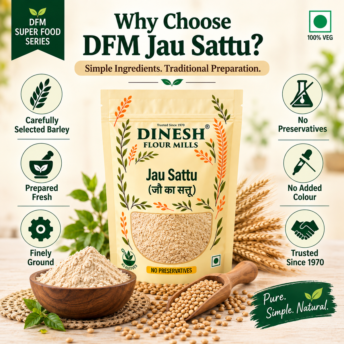 Jau Sattu (जौ का सत्तू) | Barley Sattu Powder | Freshly Prepared | No Preservatives |
