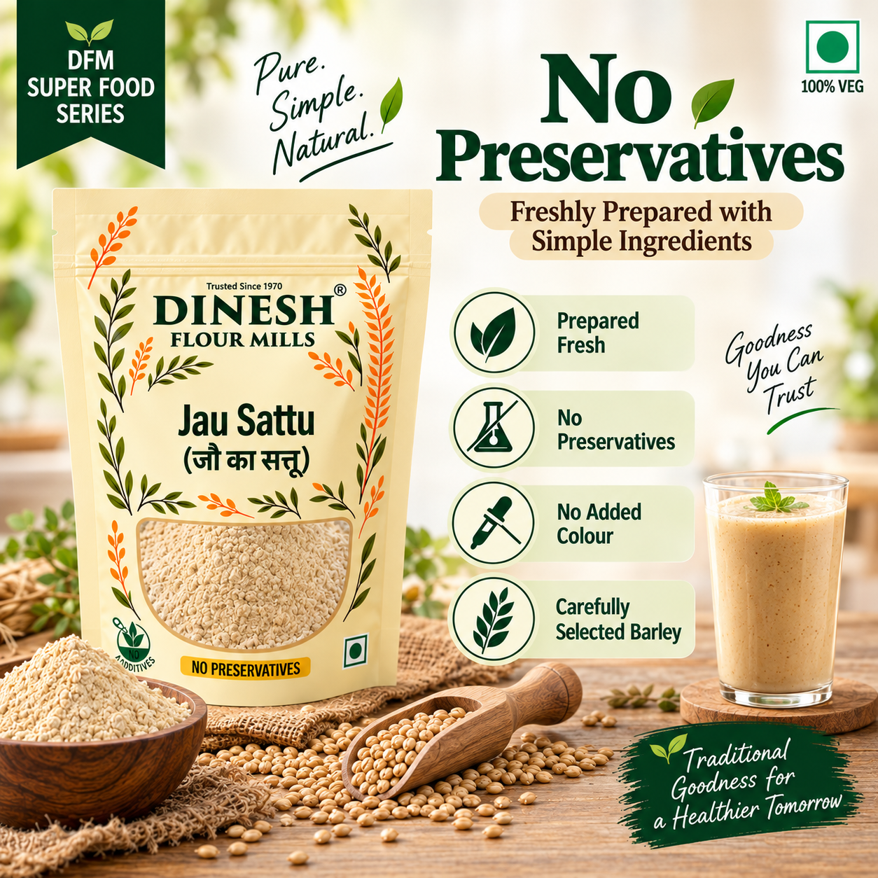 Jau Sattu (जौ का सत्तू) | Barley Sattu Powder | Freshly Prepared | No Preservatives |