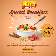 Jumbo Oats | Wholegrain Rolled Oats | Gluten-Free | High Fiber & Protein | Heart-Healthy | Ideal for Weight Management