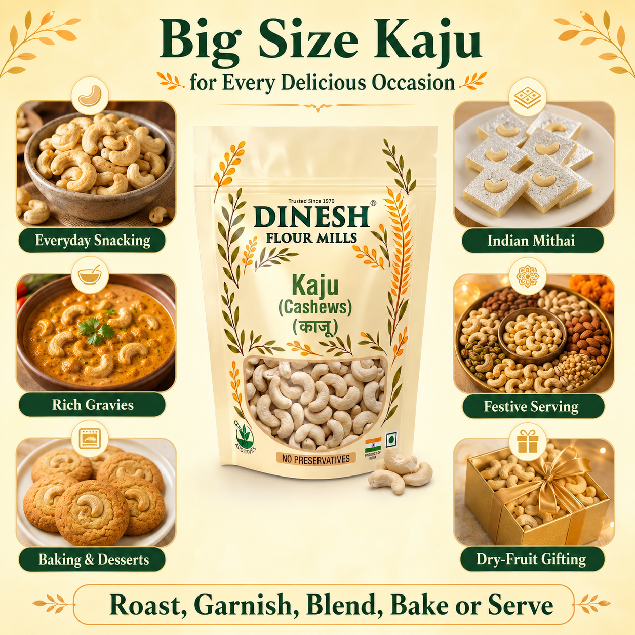Premium Quality Big Size Kaju (Cashews)