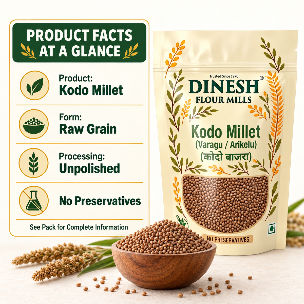 Kodo Millet I Raw & Unpolished  | Varagu I Arikelu