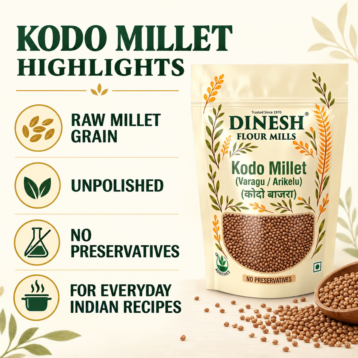 Kodo Millet I Raw & Unpolished  | Varagu I Arikelu