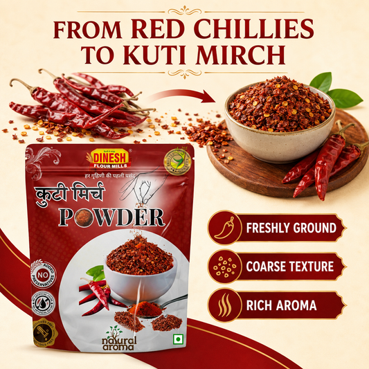 Kuti Mirch | Coarsely Ground Red Chilli | Freshly Ground