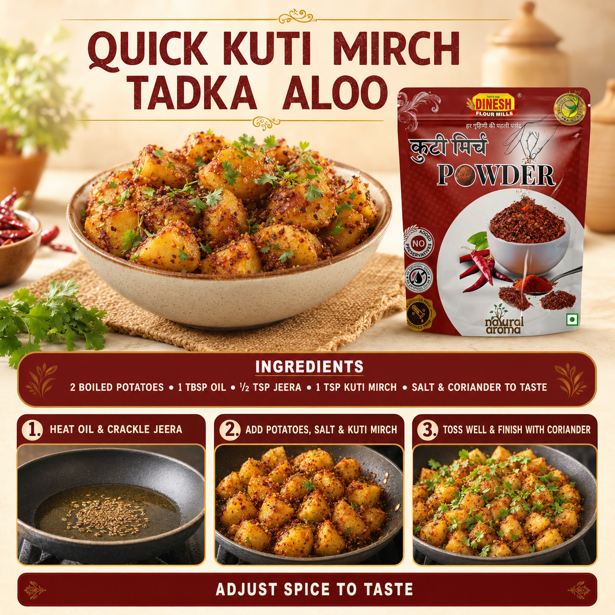 Kuti Mirch | Coarsely Ground Red Chilli | Freshly Ground