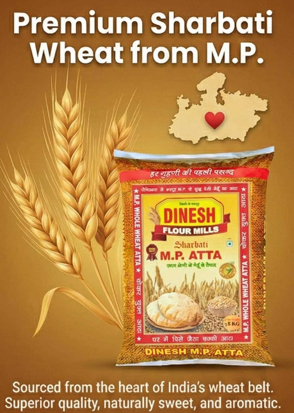 MP Wheat Sharbati Premium Atta -5Kg