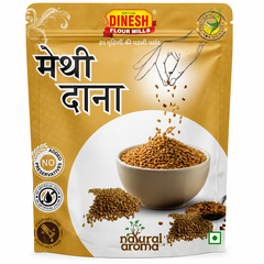 Dinesh Flour Mills Methi Dana whole fenugreek seeds packet