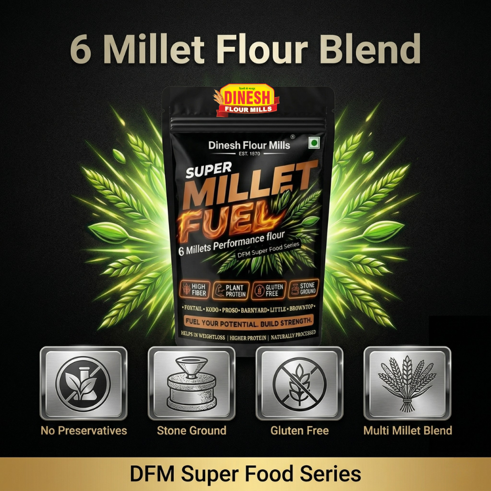 Millet Fuel Multimillet Blend | Kodo, Foxtail, Little, Barnyard, Proso, Browntop | Dinesh Flour Mills