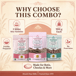 Millet Atta Combo Pack | Ragi, Jowar & Bajra Atta, 900 g Each