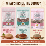 Millet Atta Combo Pack | Ragi, Jowar & Bajra Atta, 900 g Each