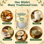 Mishri Dana (Candy Sugar) | Small White Rock Sugar Crystals for Pooja, Prasad, Sweets