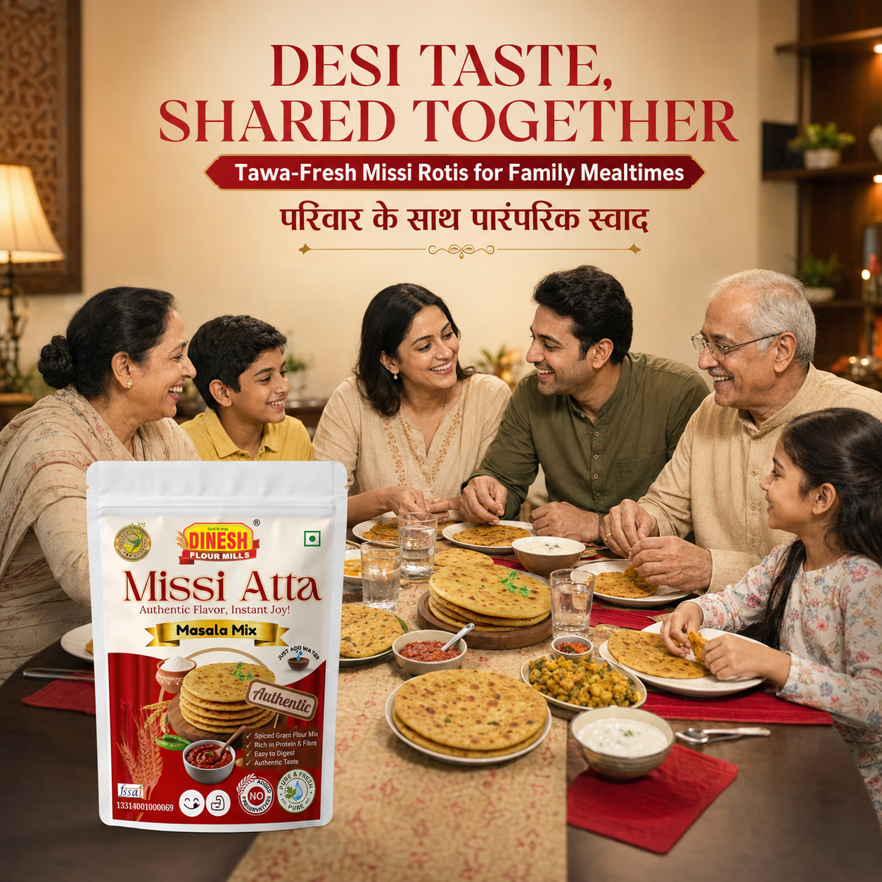 Missi Atta Masala Mix | Ready-to-Cook Missi Roti Atta
