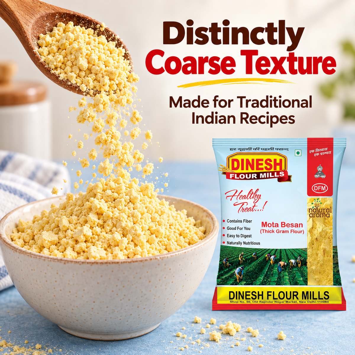 Mota Besan | Coarse Gram Flour | Dinesh Flour Mills