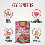 Muesli by Dinesh Flour Mills – A crunchy mix of rolled oats, wheat flakes, cornflakes, rice flakes, almonds, raisins, and dried fruits,