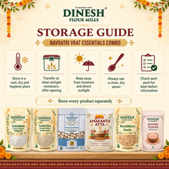 Navratri Vrat Essentials Combo 2.35kg | Sabudana, Samak Rice, Makhana, Rajgira Atta, Sendha Namak & Muskmelon Seeds