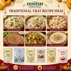 Navratri Vrat Essentials Combo 2.35kg | Sabudana, Samak Rice, Makhana, Rajgira Atta, Sendha Namak & Muskmelon Seeds