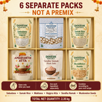 Navratri Vrat Essentials Combo 2.35kg | Sabudana, Samak Rice, Makhana, Rajgira Atta, Sendha Namak & Muskmelon Seeds