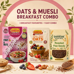 Oats and Muesli Breakfast Combo Pack with Roasted Flax Seeds