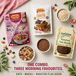 Oats and Muesli Breakfast Combo Pack with Roasted Flax Seeds