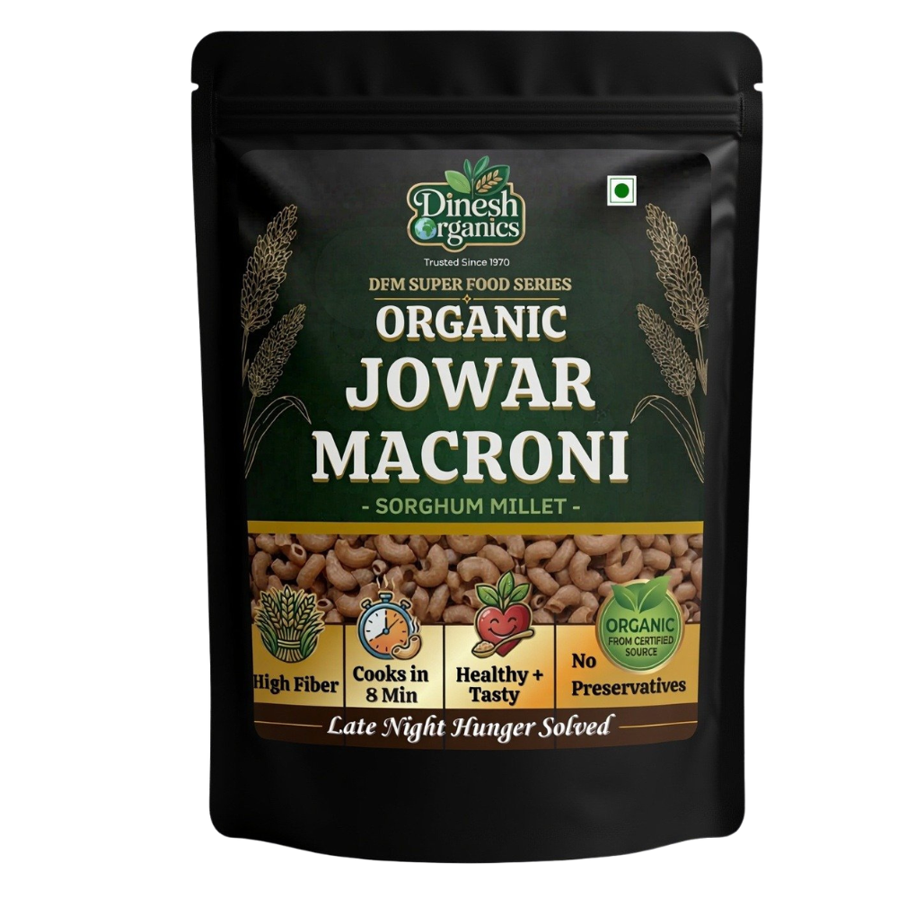 Organic Jowar Macroni | 8-Min Ready Millet Pasta for Students | Dinesh Organics