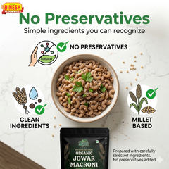 Organic Jowar Macroni | 8-Min Ready Millet Pasta for Students | Dinesh Organics