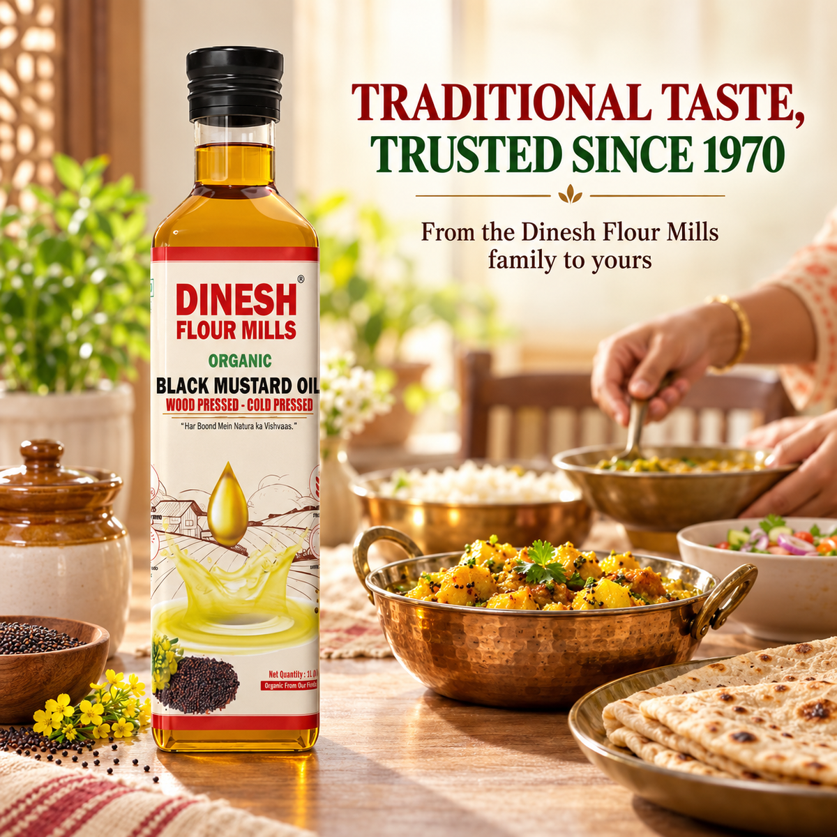 Organic Black Mustard Oil | Wood Pressed & Cold Pressed