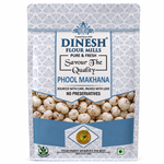 Dinesh Flour Mills Phool Makhana Fox Nuts packet on white background