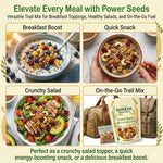 Power Seeds Mix with Dry Fruits & Nuts | Roasted Seeds Blend (Flax, Pumpkin, Sunflower) with Almonds &Cashews | No Preservatives | Freshly Packed