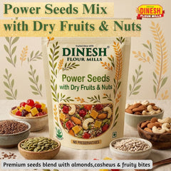 Power Seeds Mix with Dry Fruits & Nuts | Roasted Seeds Blend (Flax, Pumpkin, Sunflower) with Almonds &Cashews | No Preservatives | Freshly Packed