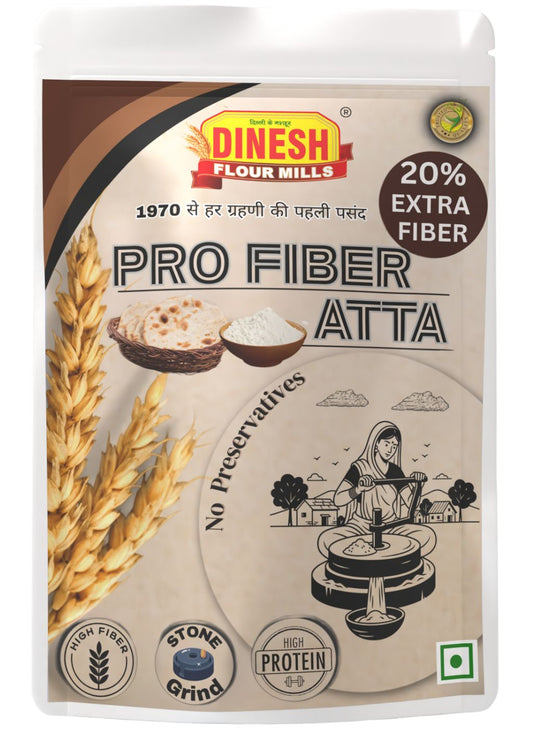 Pro Fiber Atta – Stone Ground Wheat Flour with 20% Extra Fiber