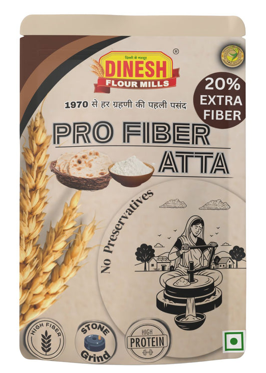 Pro Fiber Atta – Stone Ground Wheat Flour with 20% Extra Fiber