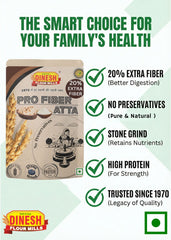Pro Fiber Atta – Stone Ground Wheat Flour with 20% Extra Fiber