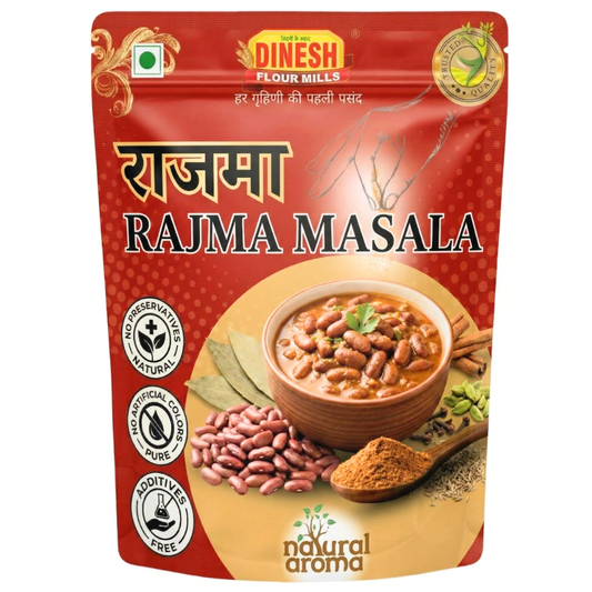 Dinesh Flour Mills Rajma Masala freshly ground spice blend in resealable zip-lock pouch
