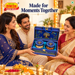 Royal Blue Kaju & Badam Gift Hamper | 2 Jar Dry Fruit Gift Box | Dinesh Flour Mills