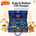 Royal Blue Kaju & Badam Gift Hamper | 2 Jar Dry Fruit Gift Box | Dinesh Flour Mills