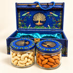 Royal Blue Kaju & Badam Gift Hamper | 2 Jar Dry Fruit Gift Box | Dinesh Flour Mills