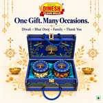Royal Blue Kaju & Badam Gift Hamper | 2 Jar Dry Fruit Gift Box | Dinesh Flour Mills
