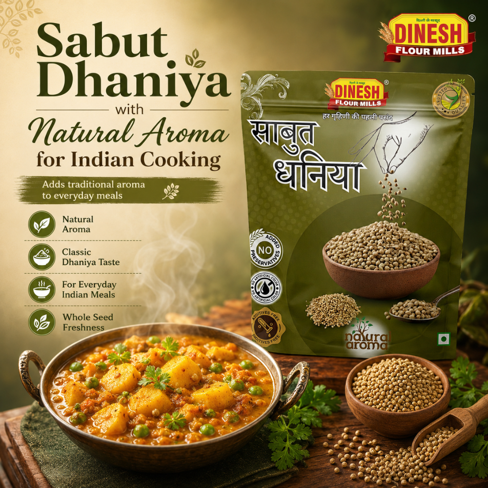 Sabut Dhaniya | Whole Coriander Seeds | Dinesh Flour Mills