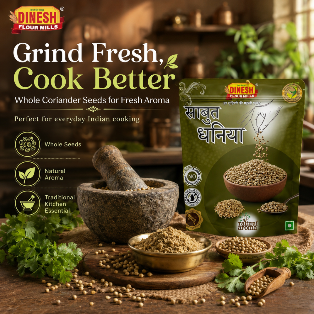 Sabut Dhaniya | Whole Coriander Seeds | Dinesh Flour Mills