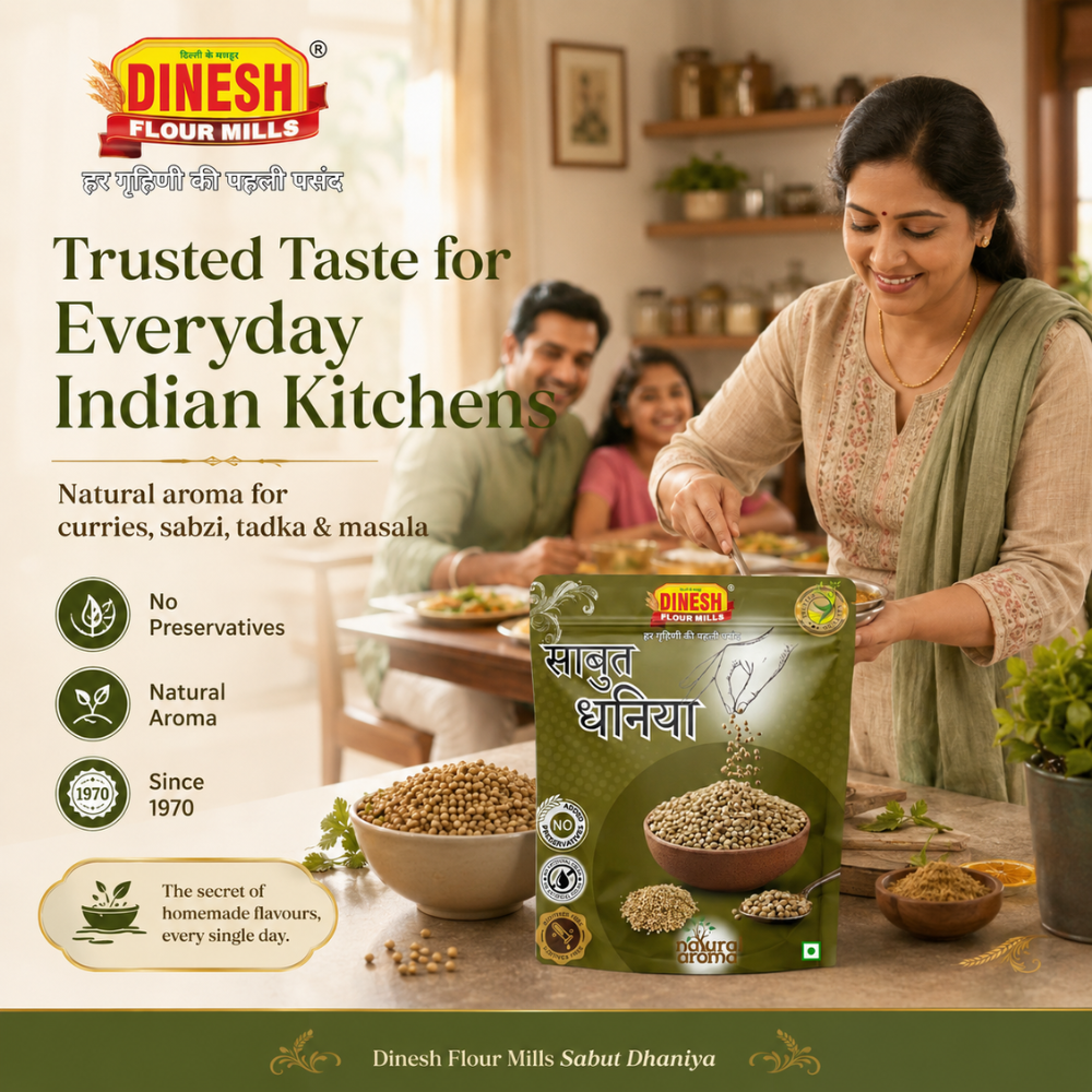 Sabut Dhaniya | Whole Coriander Seeds | Dinesh Flour Mills